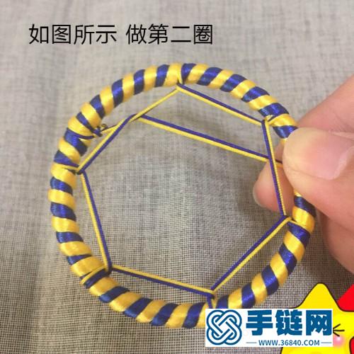 雙色捕夢網鑰匙扣掛飾的制作步驟圖