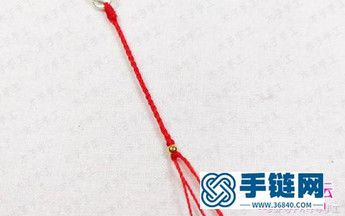 超細款珍珠紅繩手鏈的制作步驟圖