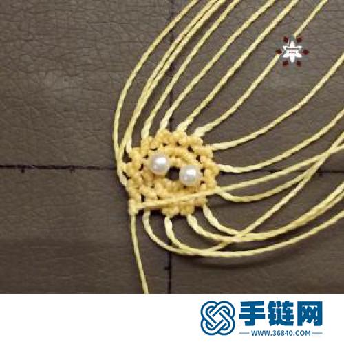 中國結蠟線瑪瑙珠花朵耳環