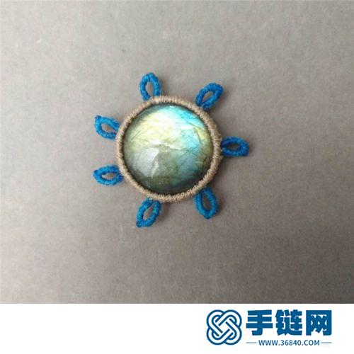 中國結蠟線包石太陽花項鏈的詳細編制方法