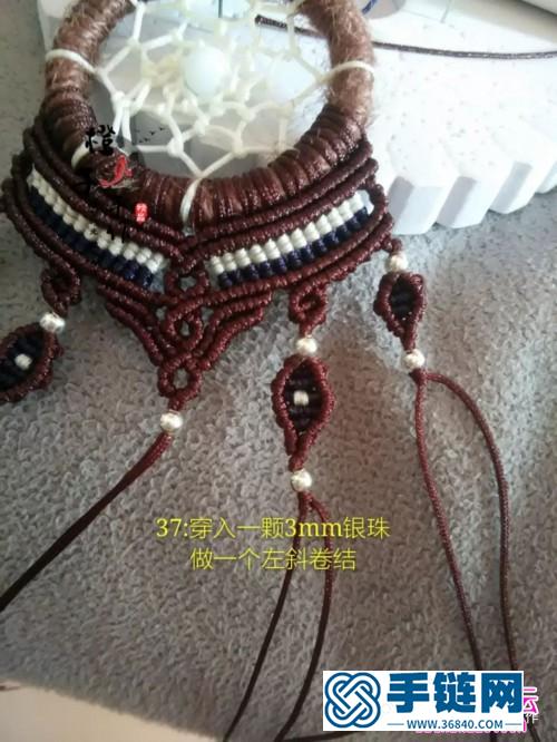 玉線麻繩銀珠戀曲掛飾的詳細制作圖解