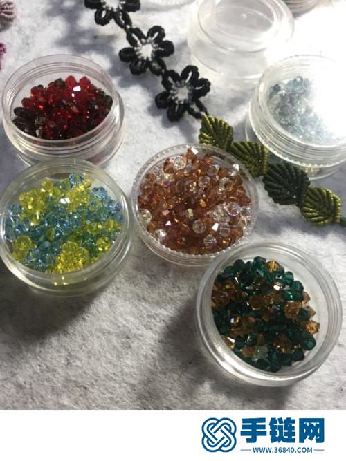 玉線珠子清新花小葉頸鏈的詳細制作圖解