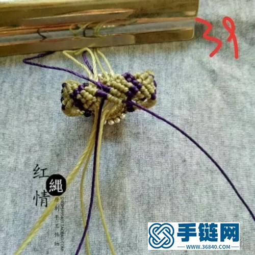 圓蠟繩編月光石銀珠星月戒的詳細(xì)編制教程