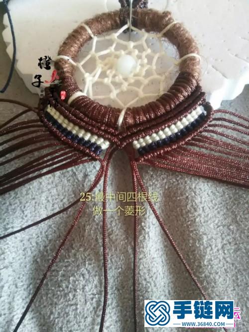 玉線麻繩銀珠戀曲掛飾的詳細制作圖解