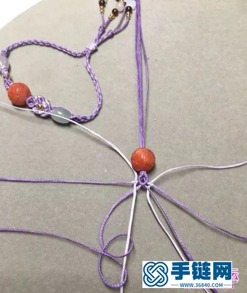扁蠟線南紅回紋珠手繩的詳細編制圖解