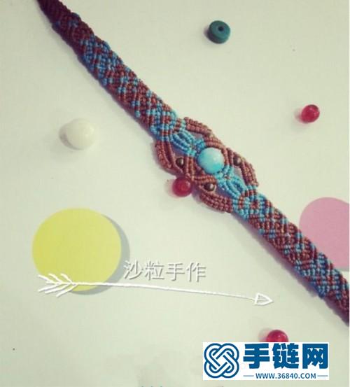 玉線繩編藍韻手鏈的詳細制作圖解