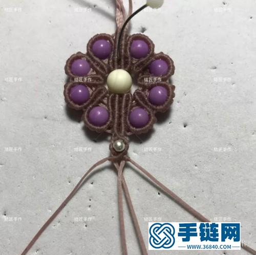中國結扁蠟紫云母小清新手鏈花朵的詳細制作圖解