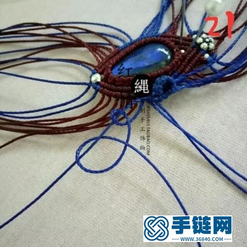中國結(jié)青花瓷拉長石項鏈吊墜的詳細編制教程