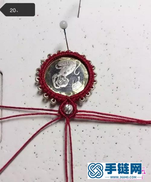 玉線繩編包寶石流蘇車掛的詳細制作圖解