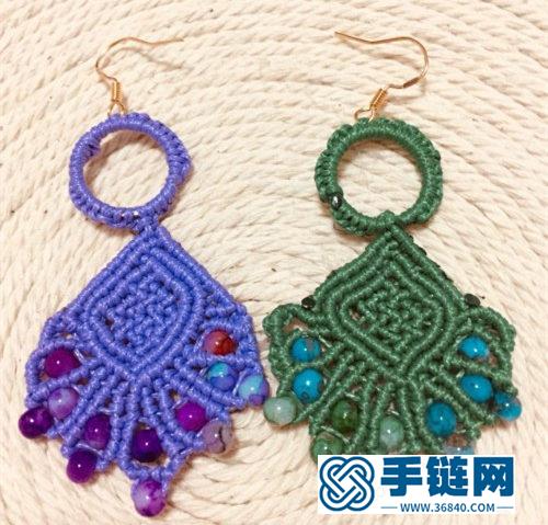 中國結蠟線串珠耳飾的詳細制作圖解