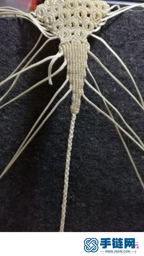 繩編孔雀開屏拉長石寬版手環的詳細制作圖解