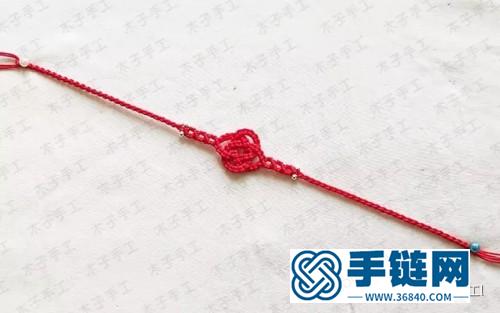 紅繩雙錢結銀珠手鏈的詳細編制教程