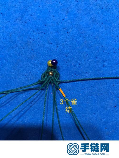 中國結玉線孔雀翎耳環的制作方法