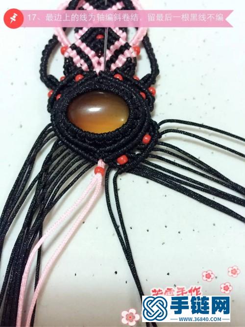 中國結拼色包石紅珠手鏈的詳細制作圖解