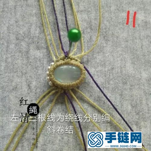 圓蠟繩編月光石銀珠星月戒的詳細(xì)編制教程