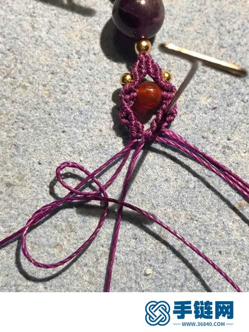 紅繩單珠耳環的詳細制作圖解