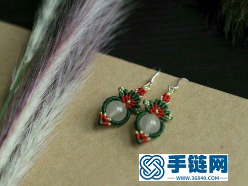 中國結(jié)蠟線大同玉銀耳環(huán)的制作方法
