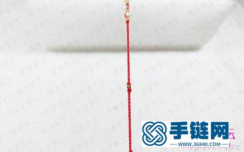 超細款珍珠紅繩手鏈的制作步驟圖