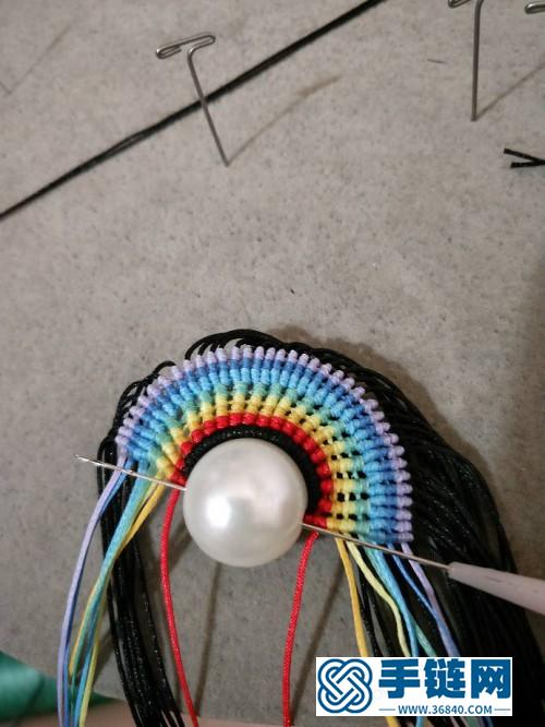 中國結蠟線包鋯石珍珠項鏈掛飾的詳細編制教程