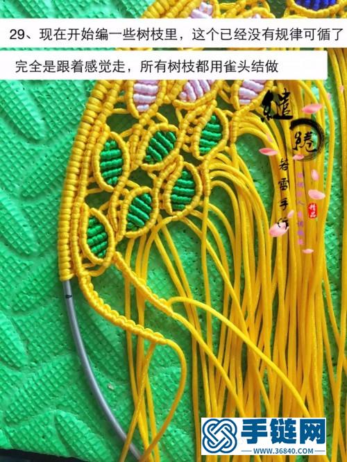 繩編蠟線串珠生命之樹壁掛的詳細編制方法