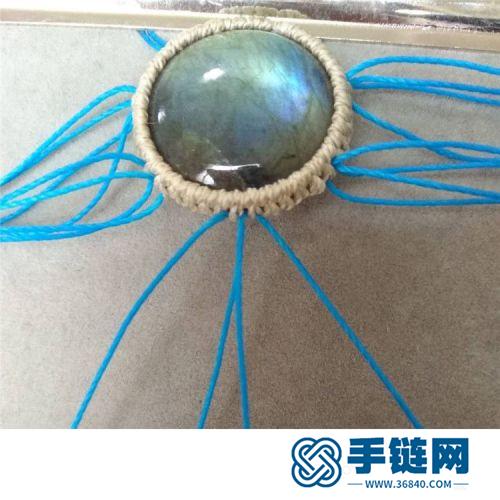 中國結蠟線包石太陽花項鏈的詳細編制方法