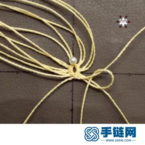 中國結蠟線瑪瑙珠花朵耳環