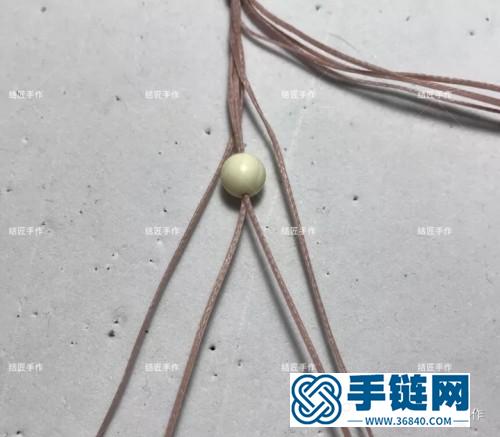 中國結扁蠟紫云母小清新手鏈花朵的詳細制作圖解