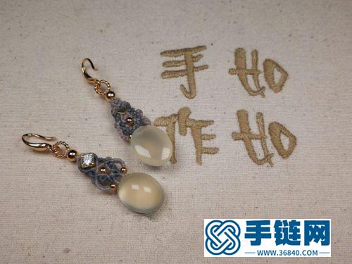 繩編鋯石靈溪耳環的詳細編制方法