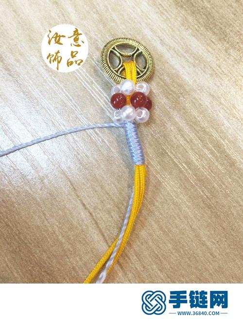中國結玉線手串掛環的制作方法