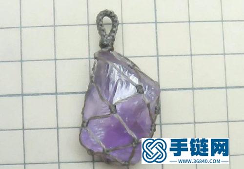 繩編立體網狀不規則包石項鏈吊墜的制作圖解