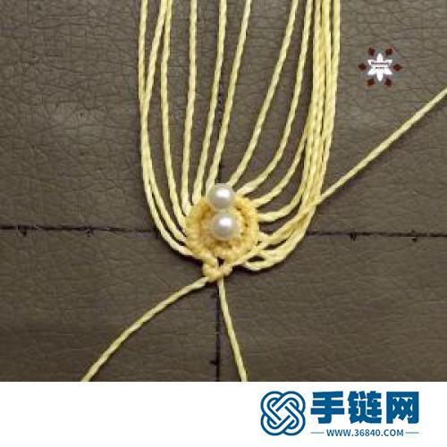 中國結蠟線瑪瑙珠花朵耳環