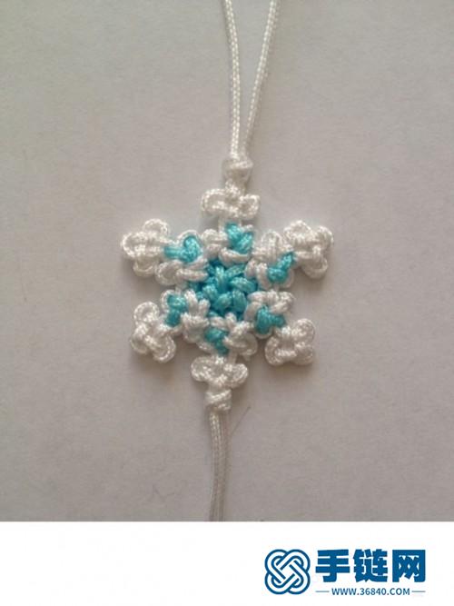 玉線繩編雪花書簽的詳細制作圖解