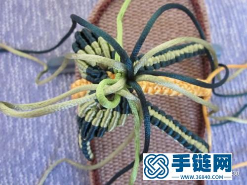 中國結玉線編繩結藝茉莉花拖鞋的詳細編制教程