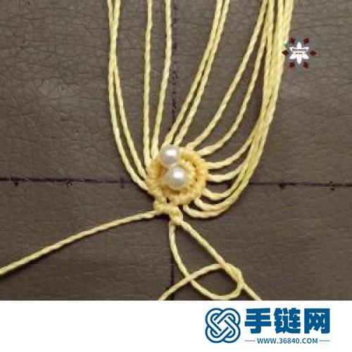 中國結蠟線瑪瑙珠花朵耳環