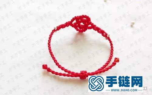 紅繩雙錢結銀珠手鏈的詳細編制教程