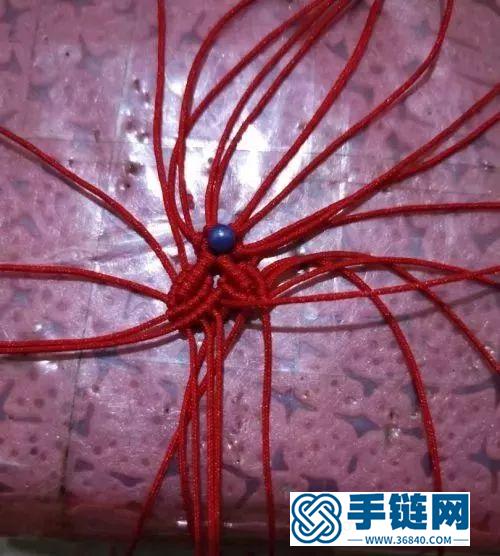 紅繩中國結六芒星耳環的詳細編制教程