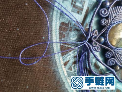 中國結蠟線包石蝶翼項鏈吊墜的詳細編制方法