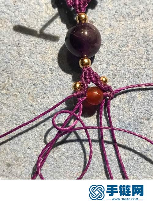 紅繩單珠耳環的詳細制作圖解