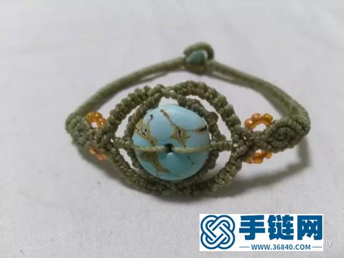 綠松石平安扣灰手繩的制作圖解