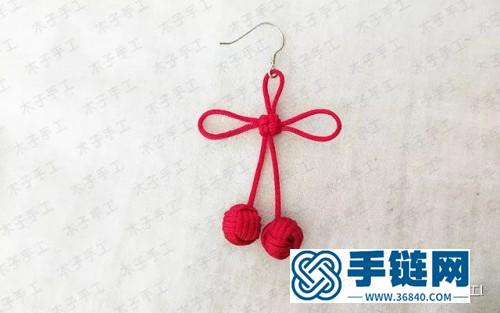 櫻桃紅繩耳環的制作步驟圖