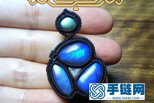 中國結蠟線包石吊墜的詳細編制方法