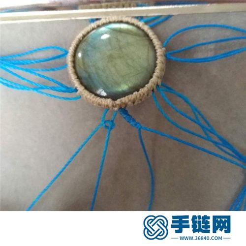 中國結蠟線包石太陽花項鏈的詳細編制方法