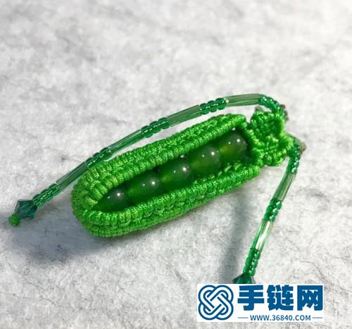 玉線繩編立體小福豆飾品的詳細編制圖解