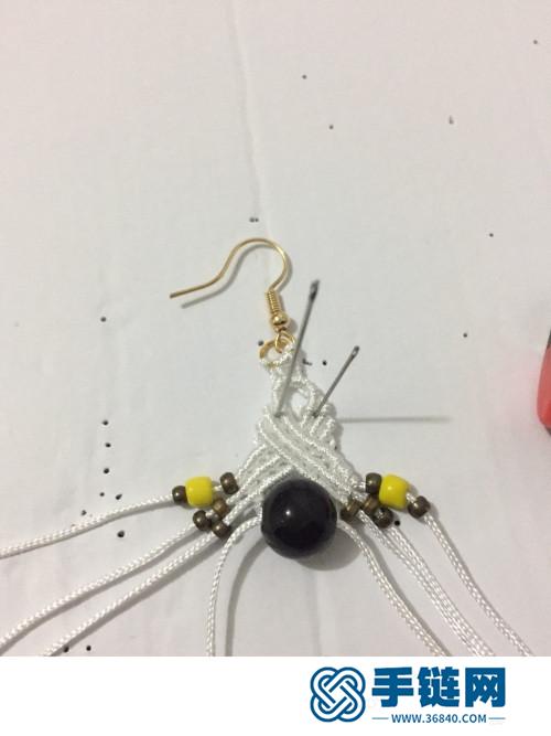 中國結玉線瑪瑙珠耳飾的詳細制作圖解