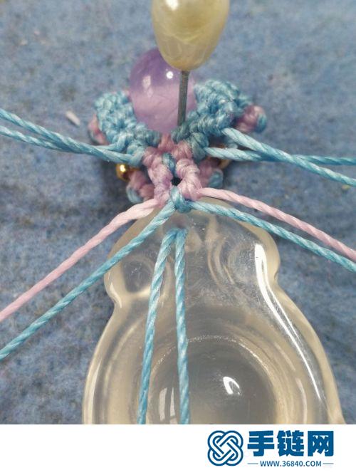 圓蠟紫藤花開有孔小吊墜的詳細(xì)制作圖解