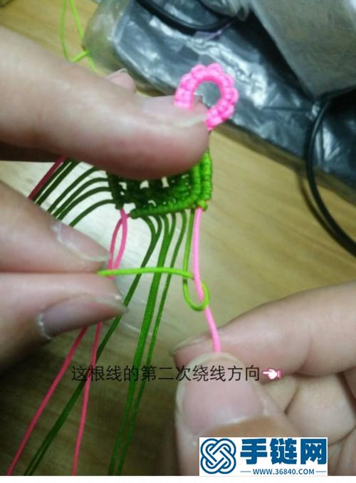 中國結玉線花邊寬手鐲的詳細編制教程