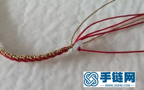 中國結(jié)撞色菱格手鏈的制作步驟圖
