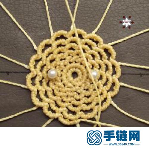 中國結蠟線瑪瑙珠花朵耳環