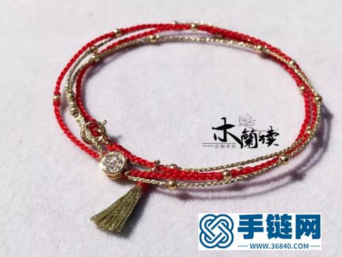 24k包金鋯石圓鉆多圈手繩的詳細編制教程