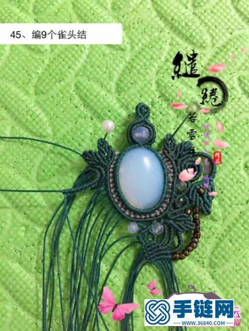 蠟線粉晶青紗挽妝項鏈的詳細制作圖解
